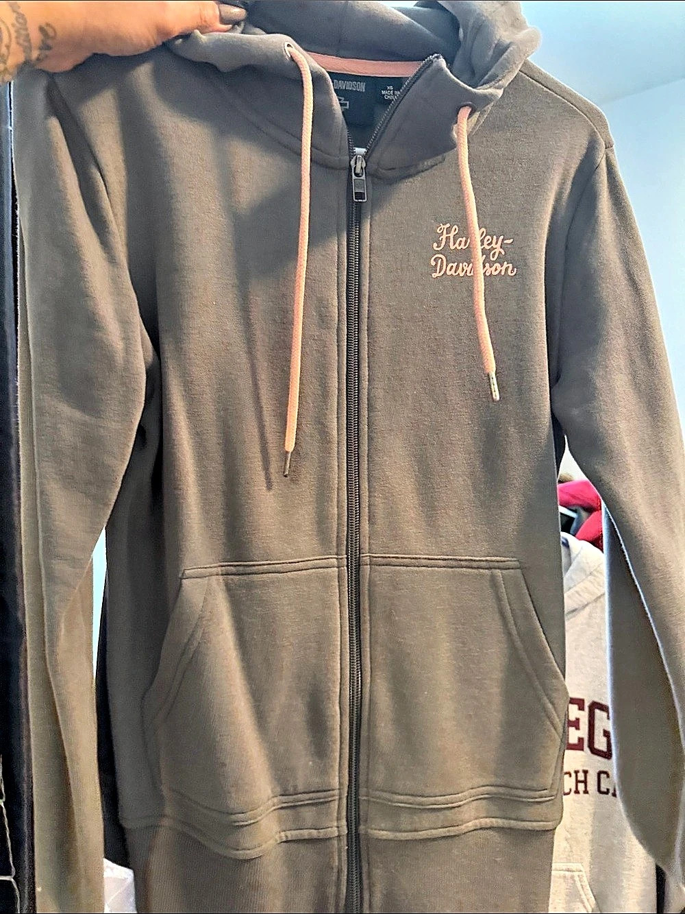 Harley-Davidson Brown Full-Zip Graphic Hoodie Like New